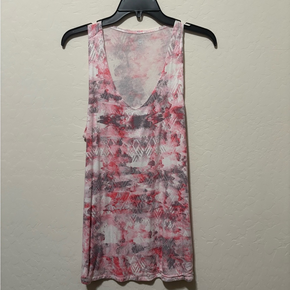 GAIAM Pink and Gray Patterned Tank Top